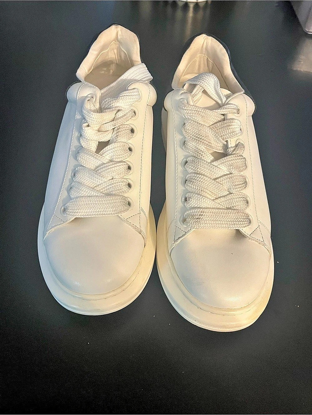 Steve Madden Men Platform Sneaker White & Black New Size 13 Medium